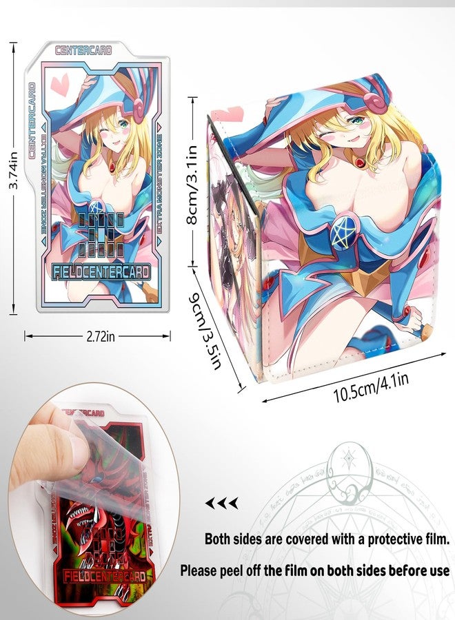sabermaster Card Deck Box Fits for YGO MTG,100+ Card Storage Box Trading Games PU Leather Storage Premium Deck Case (Magician Girl) - Image 2